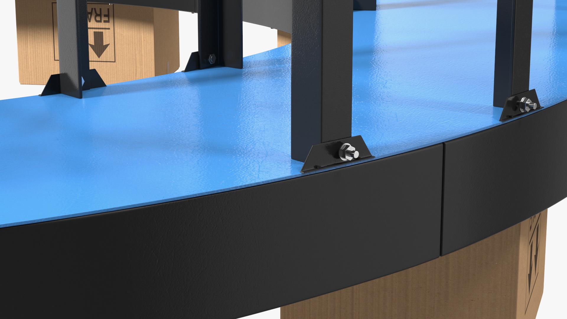 3D model Powered Bend Roller With Cardboard Boxes