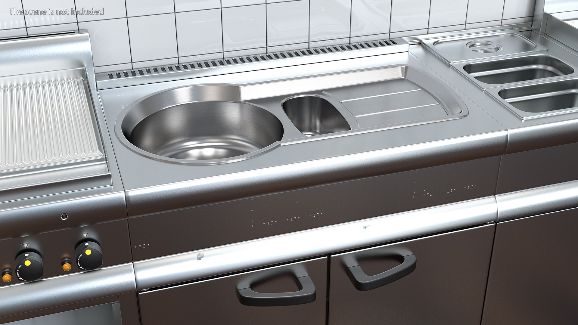 3D model Double Bowl Stainless Steel Kitchen Sink