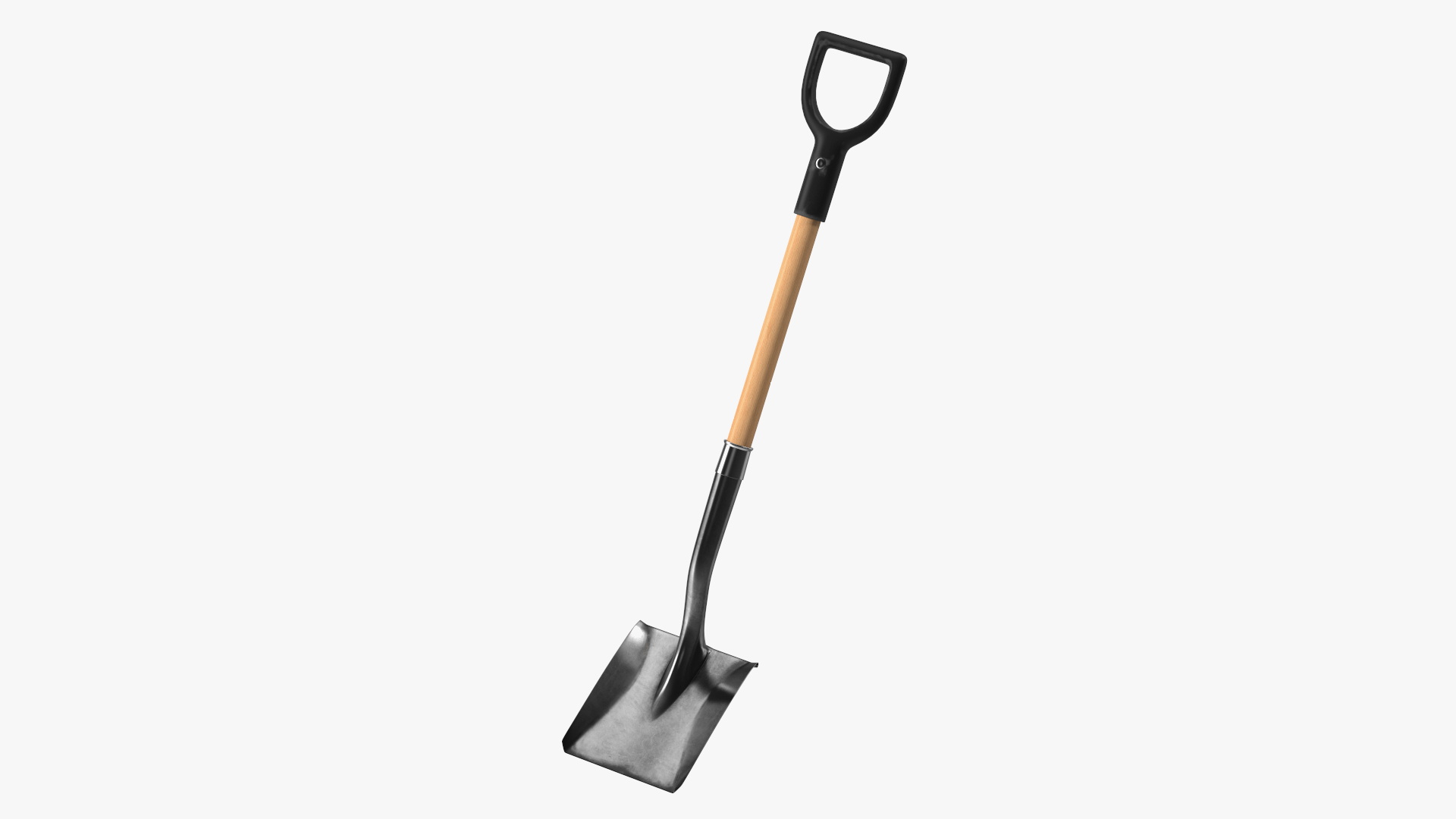 3D model D-Handle Square Point Wooden Shovel