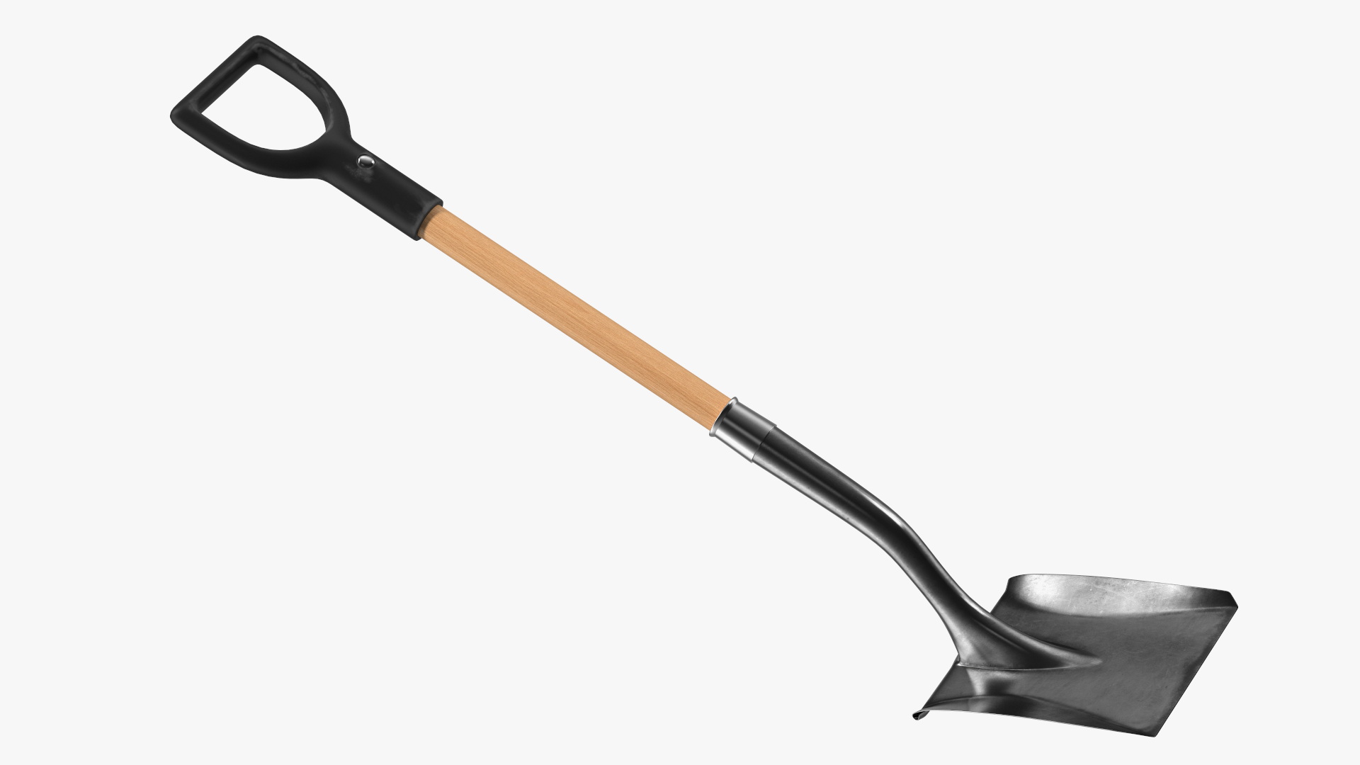 3D model D-Handle Square Point Wooden Shovel