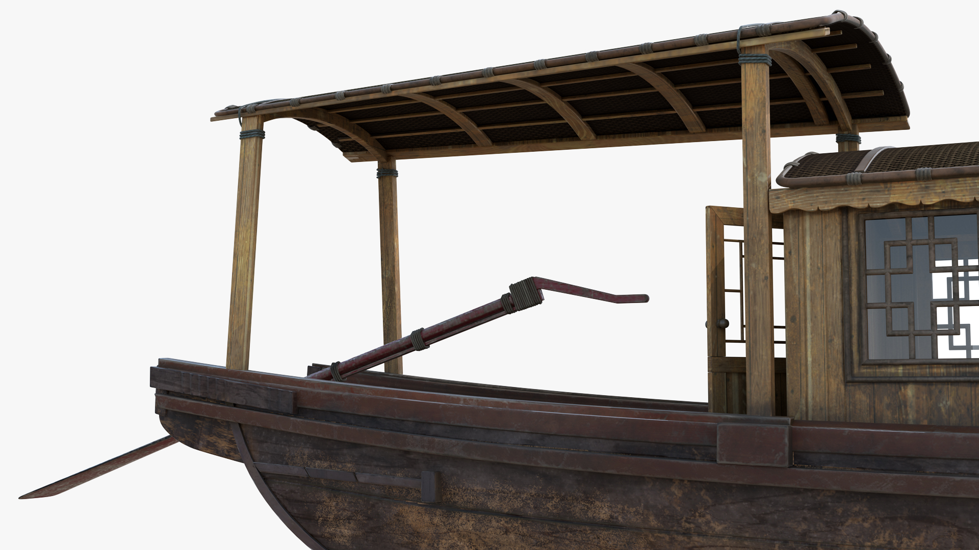 3D model Old Traditional Chinese Wooden Passenger Boat