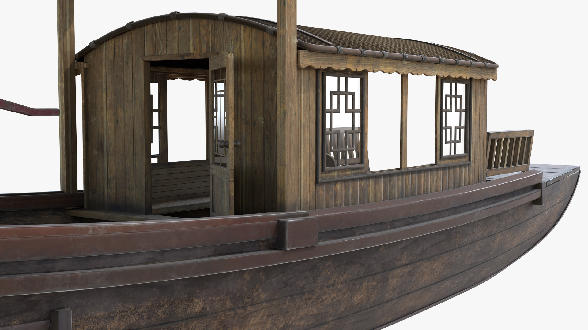 3D model Old Traditional Chinese Wooden Passenger Boat