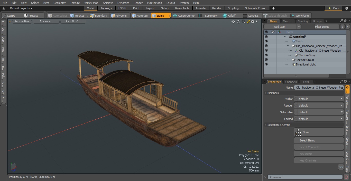 3D model Old Traditional Chinese Wooden Passenger Boat