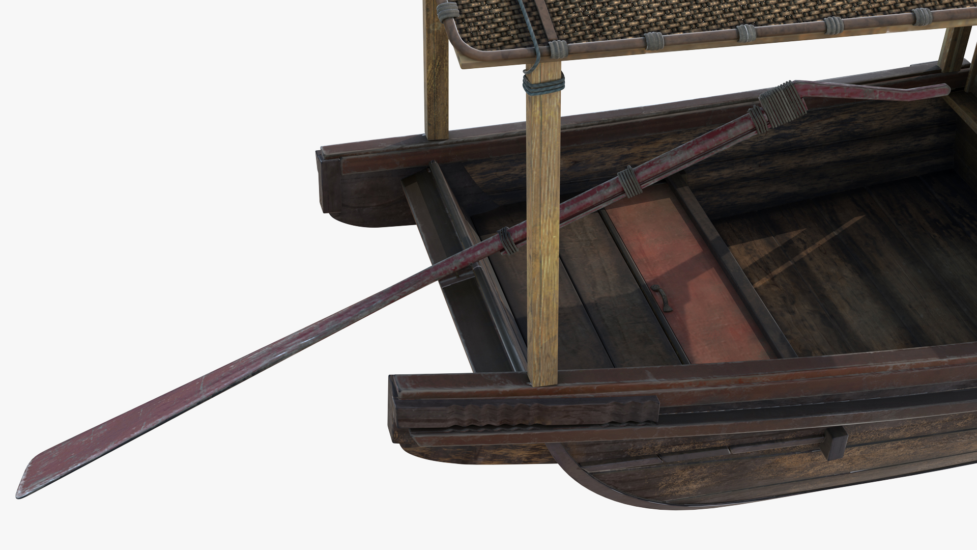 3D model Old Traditional Chinese Wooden Passenger Boat