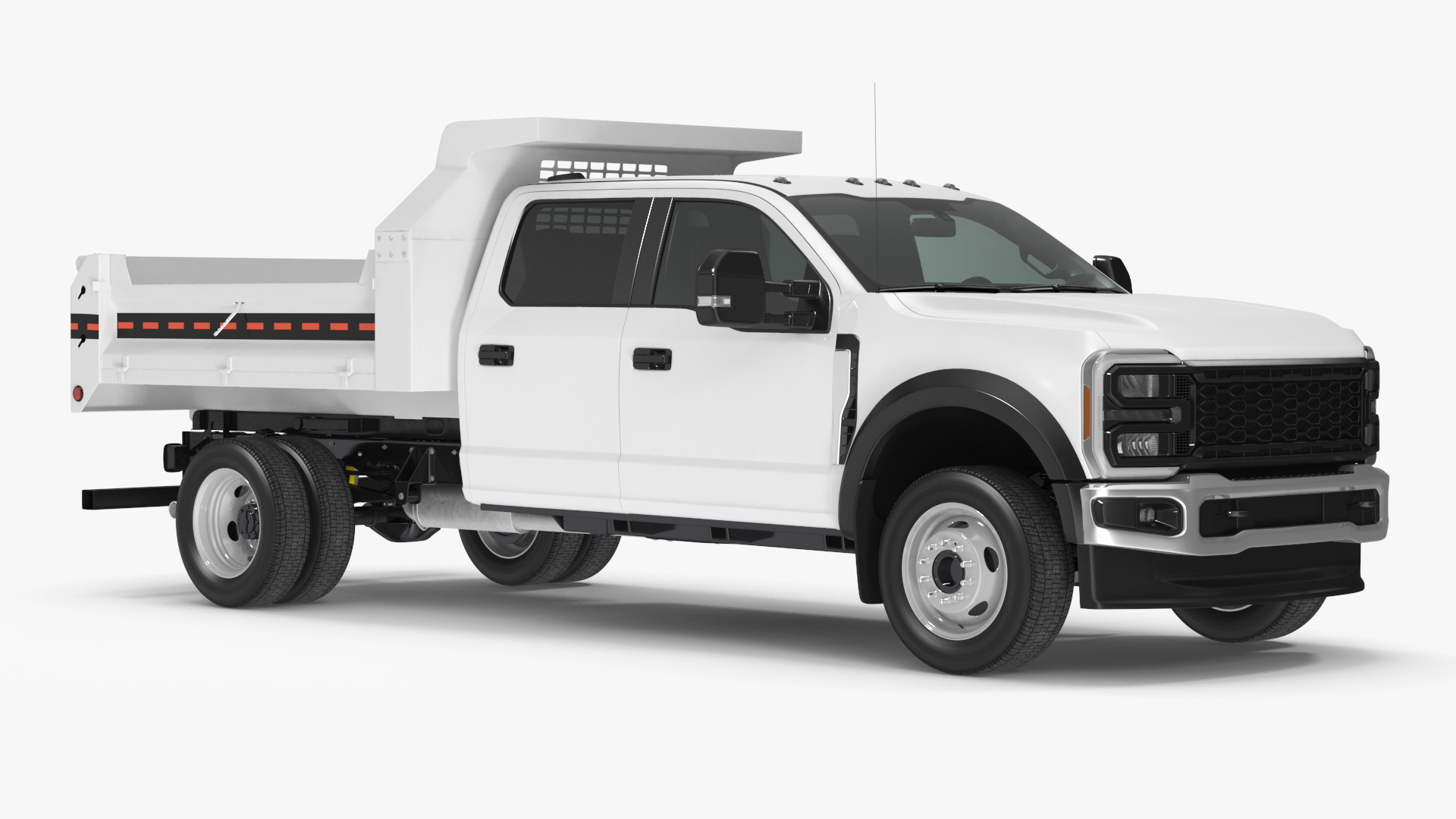 3D White Pickup Dump Truck model