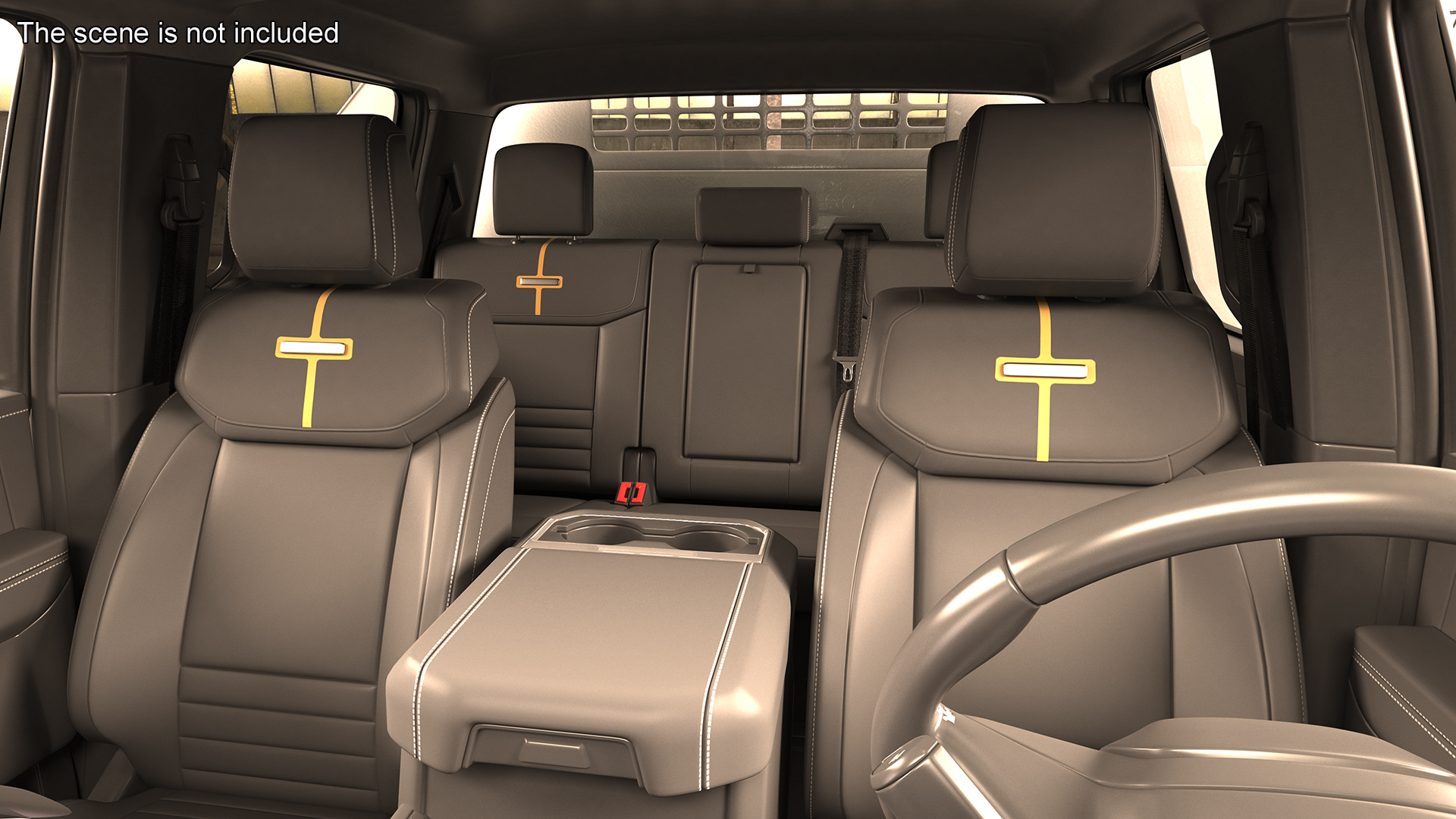 3D White Pickup Dump Truck model