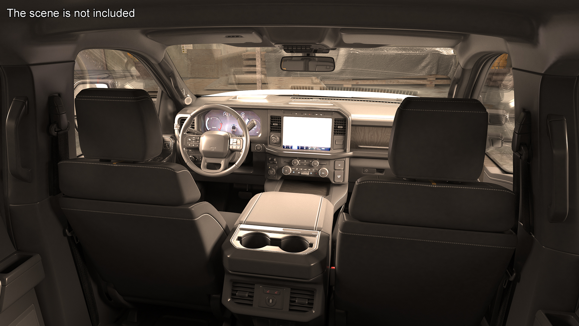 3D White Pickup Dump Truck model