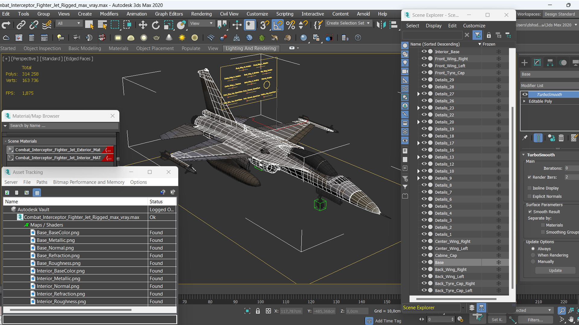 Combat Interceptor Fighter Jet Rigged 3D