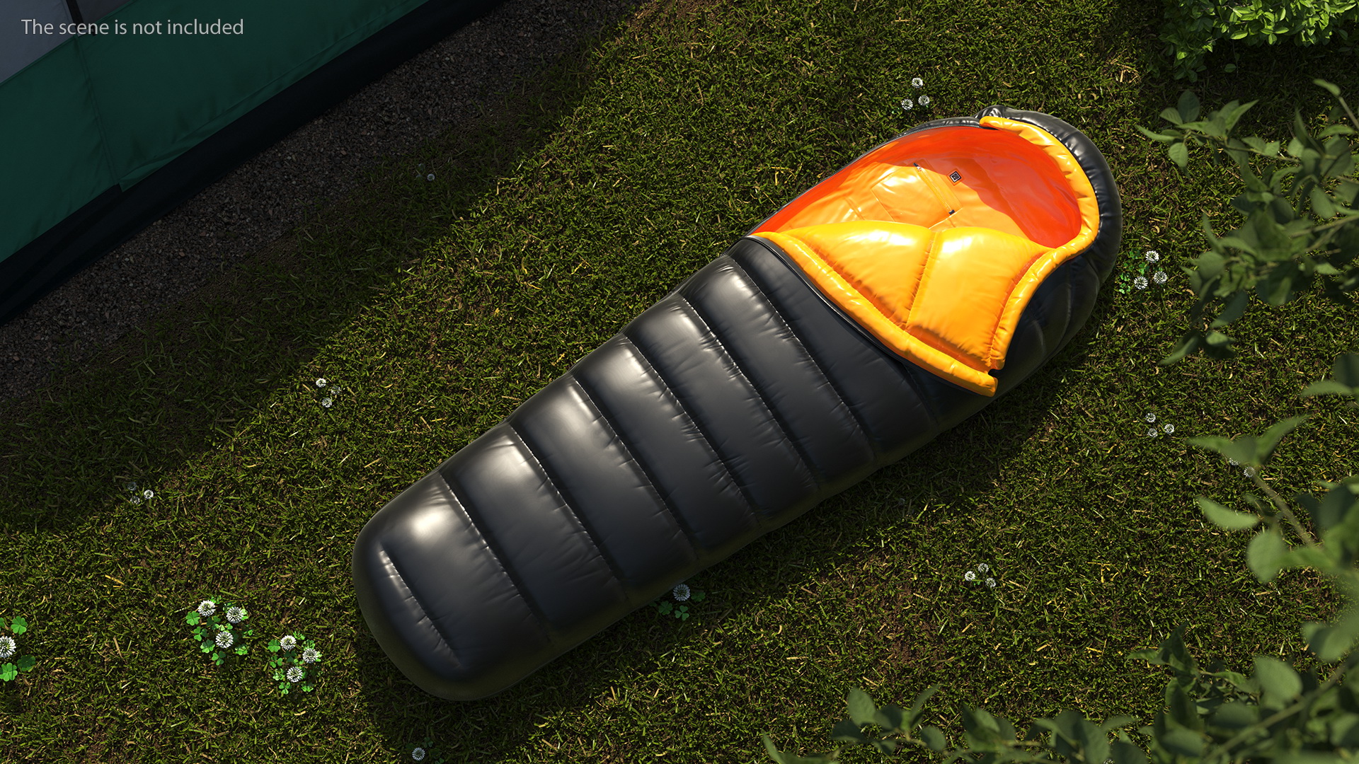 3D model Sleeping Bag Black Orange