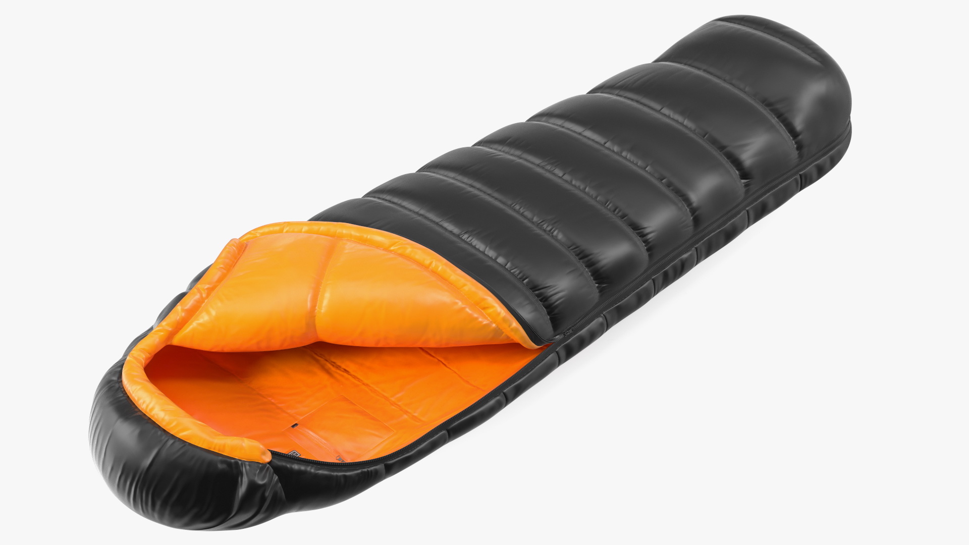 3D model Sleeping Bag Black Orange
