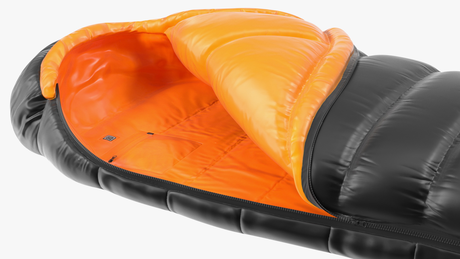 3D model Sleeping Bag Black Orange