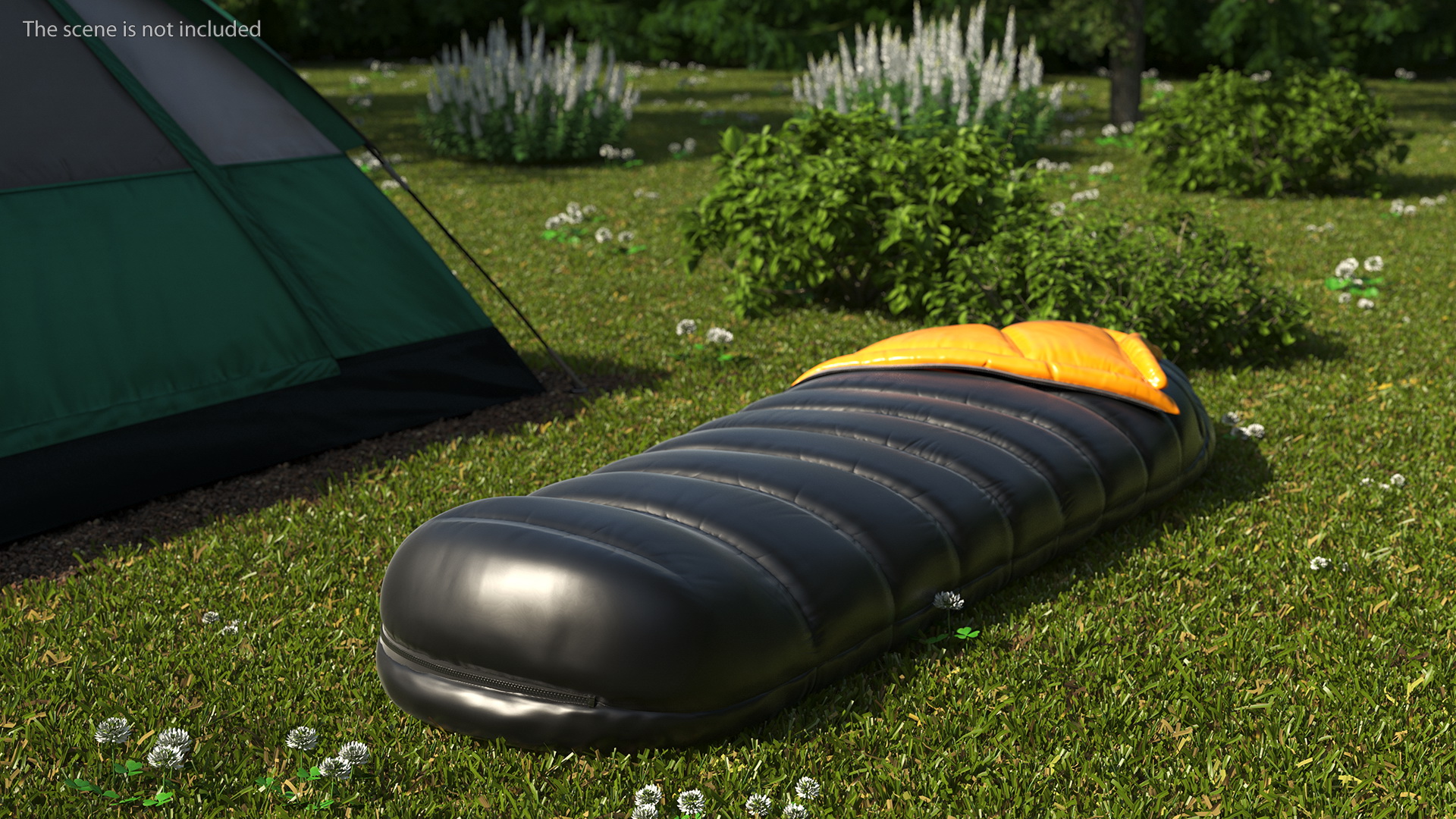 3D model Sleeping Bag Black Orange