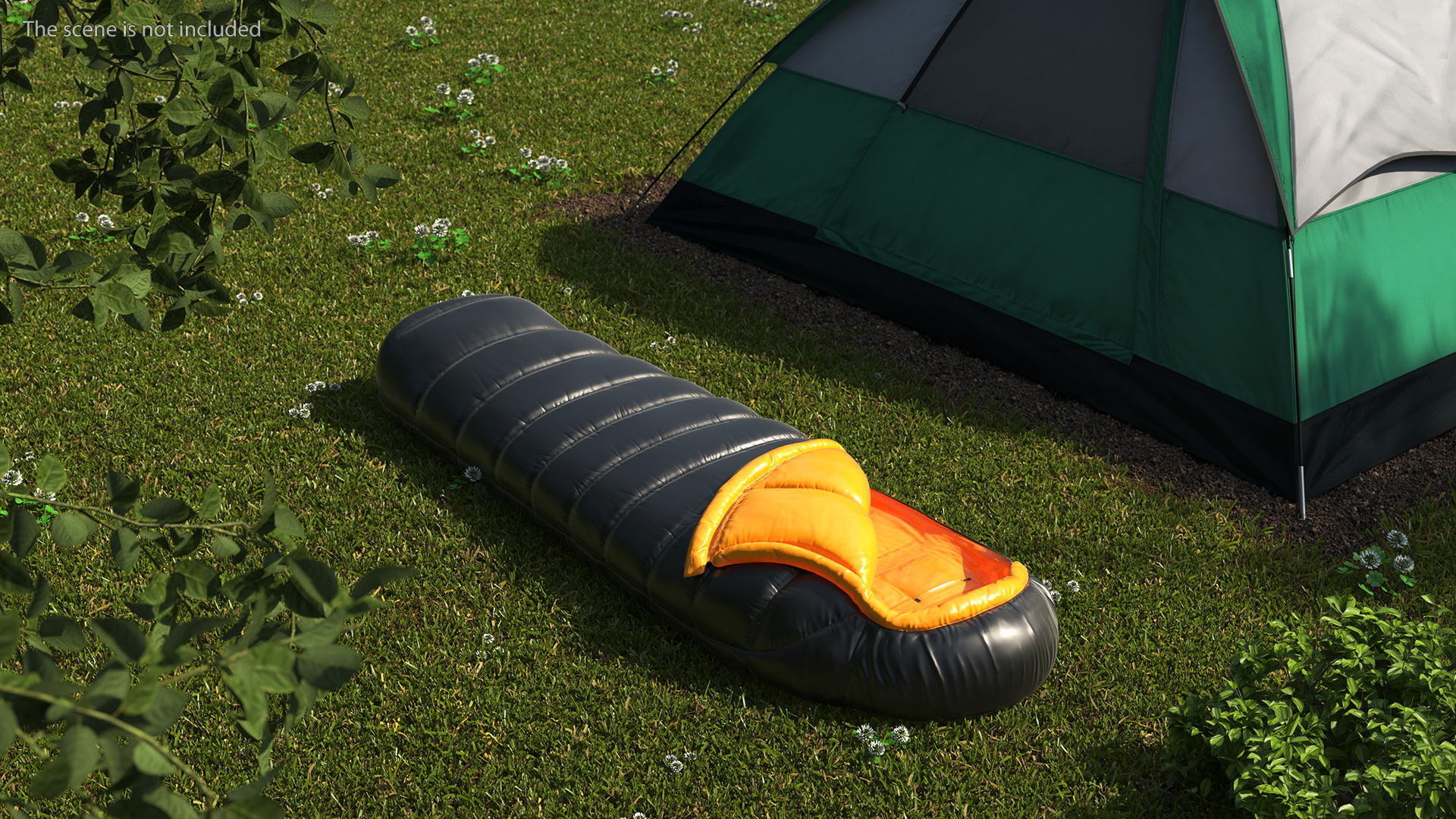 3D model Sleeping Bag Black Orange