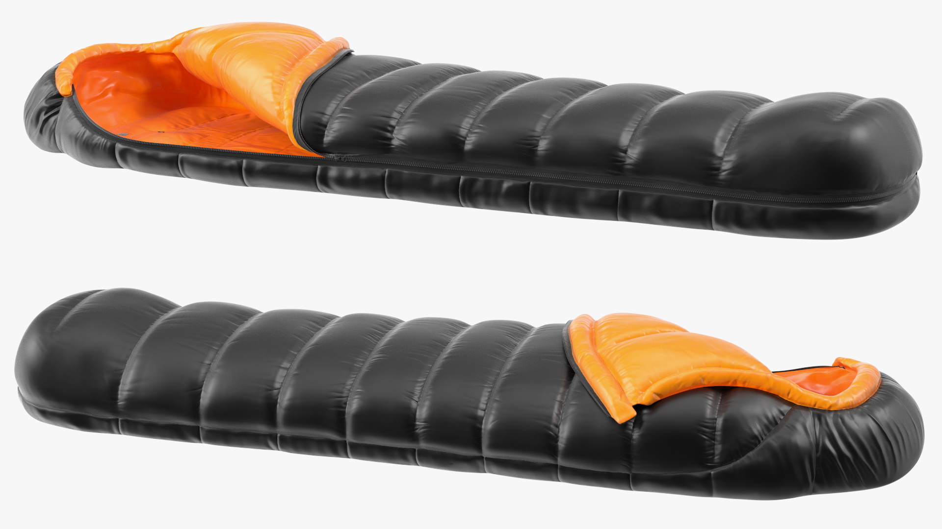 3D model Sleeping Bag Black Orange