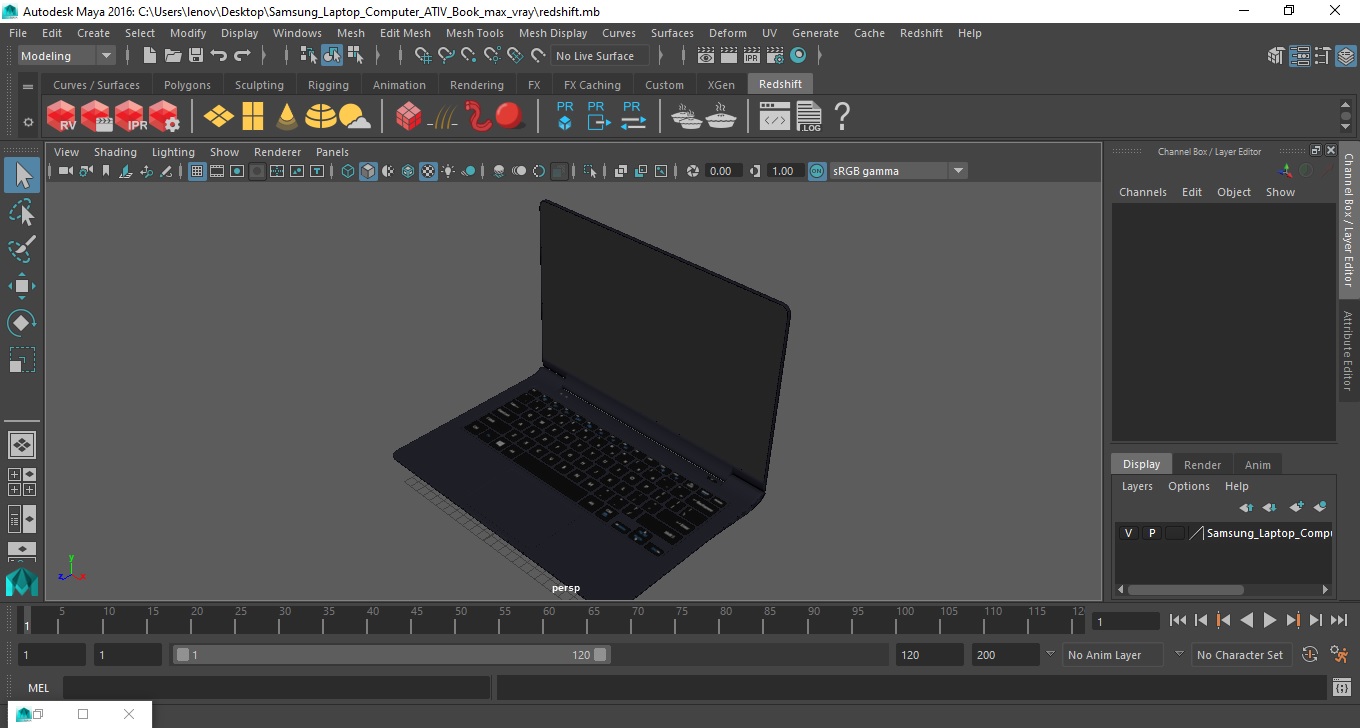 3D Samsung Laptop Computer ATIV Book model