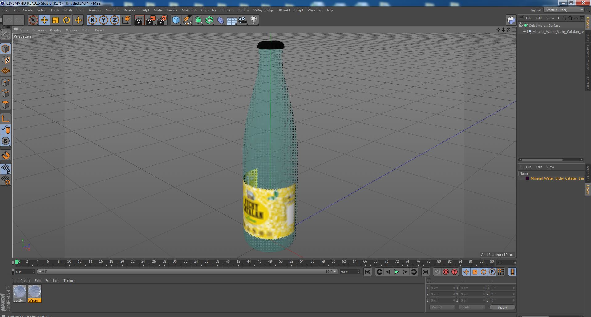 3D Mineral Water Vichy Catalan Lemon model