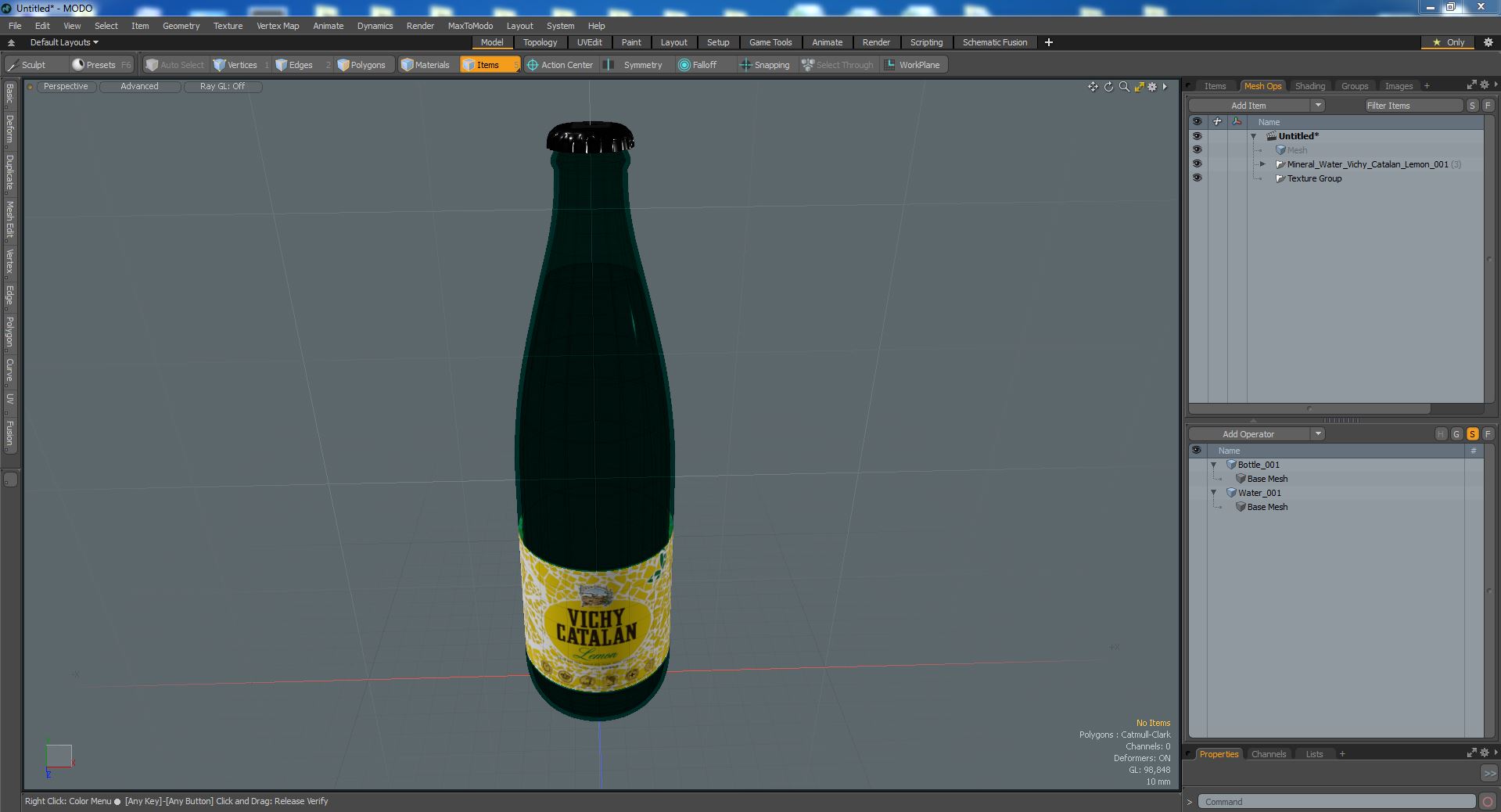3D Mineral Water Vichy Catalan Lemon model