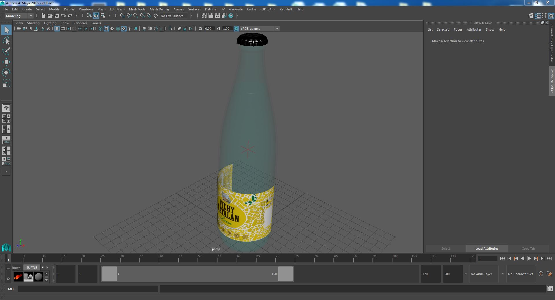 3D Mineral Water Vichy Catalan Lemon model