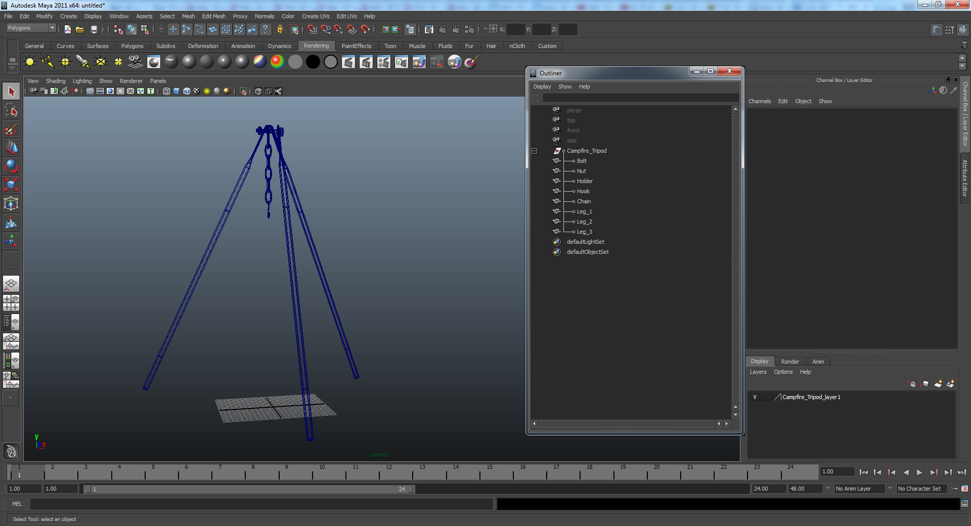 3D model Campfire Tripod