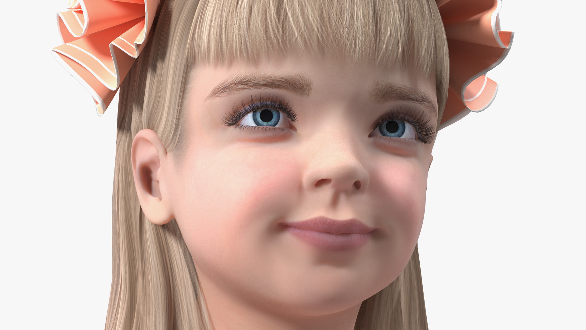 3D Child Girl Party Dress Rigged for Cinema 4D model