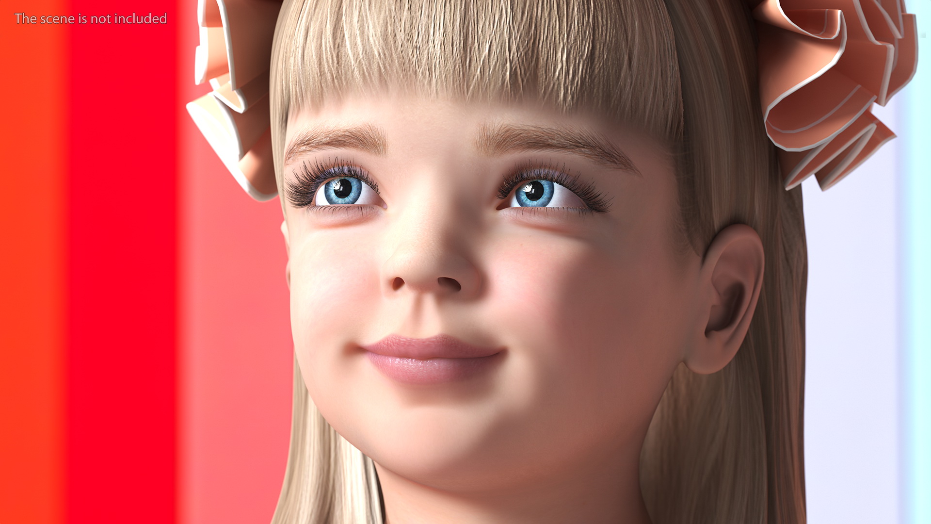 3D Child Girl Party Dress Rigged for Cinema 4D model