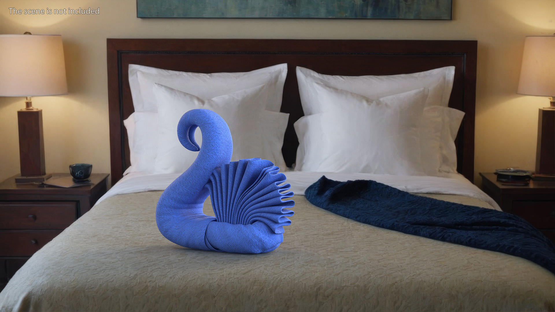 Designer Towel Swan Blue 3D model
