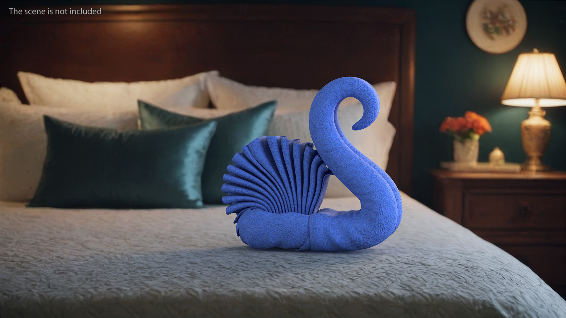 Designer Towel Swan Blue 3D model