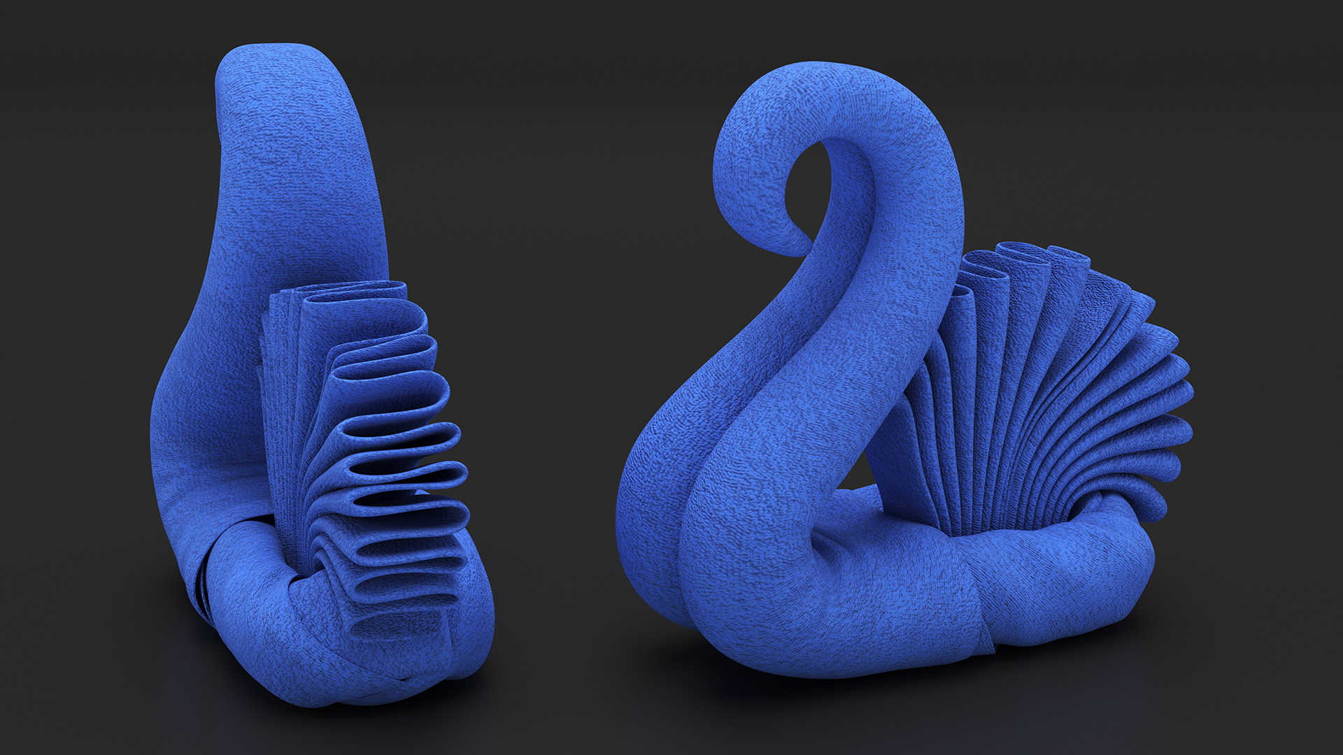 Designer Towel Swan Blue 3D model