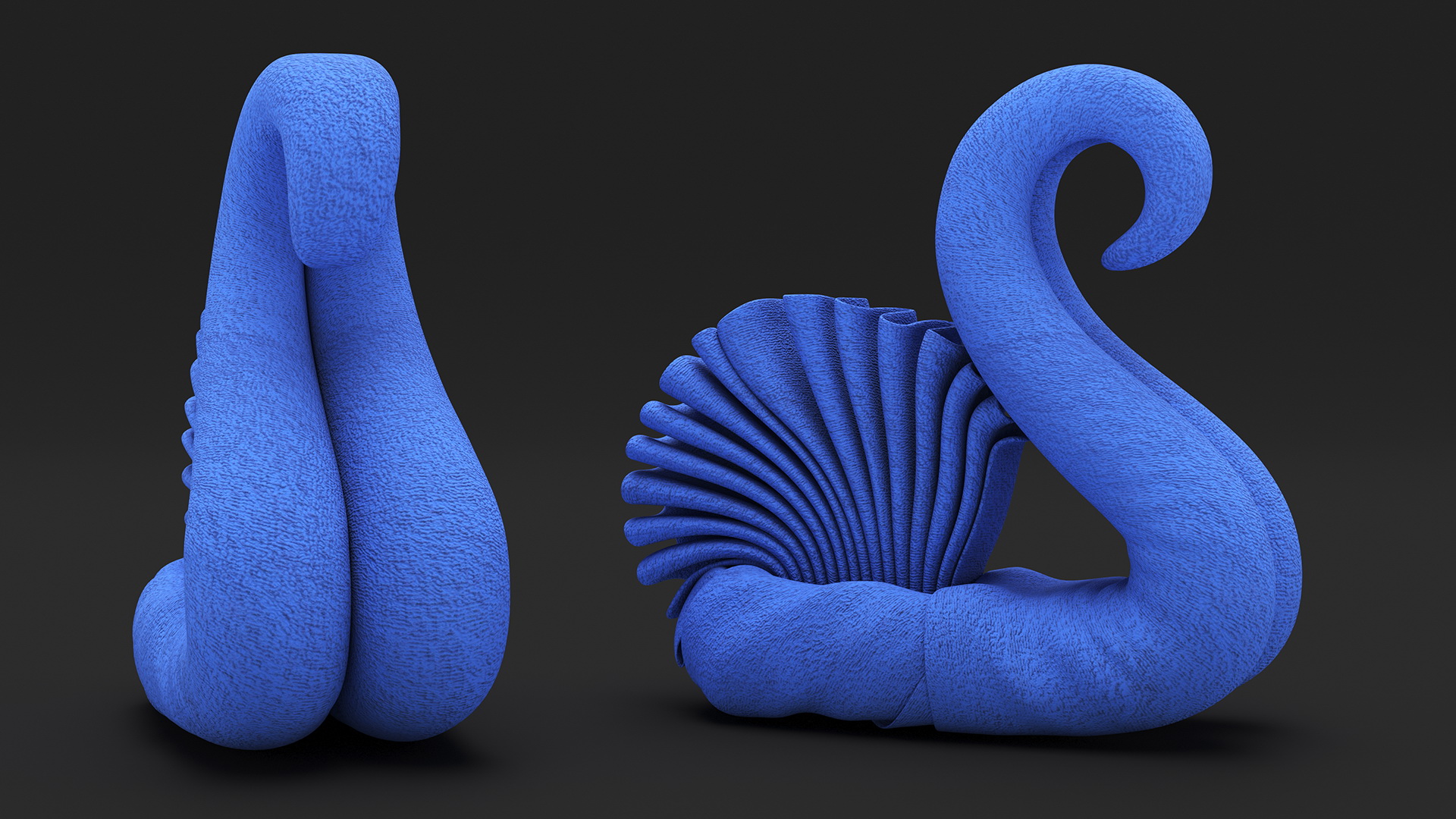 Designer Towel Swan Blue 3D model