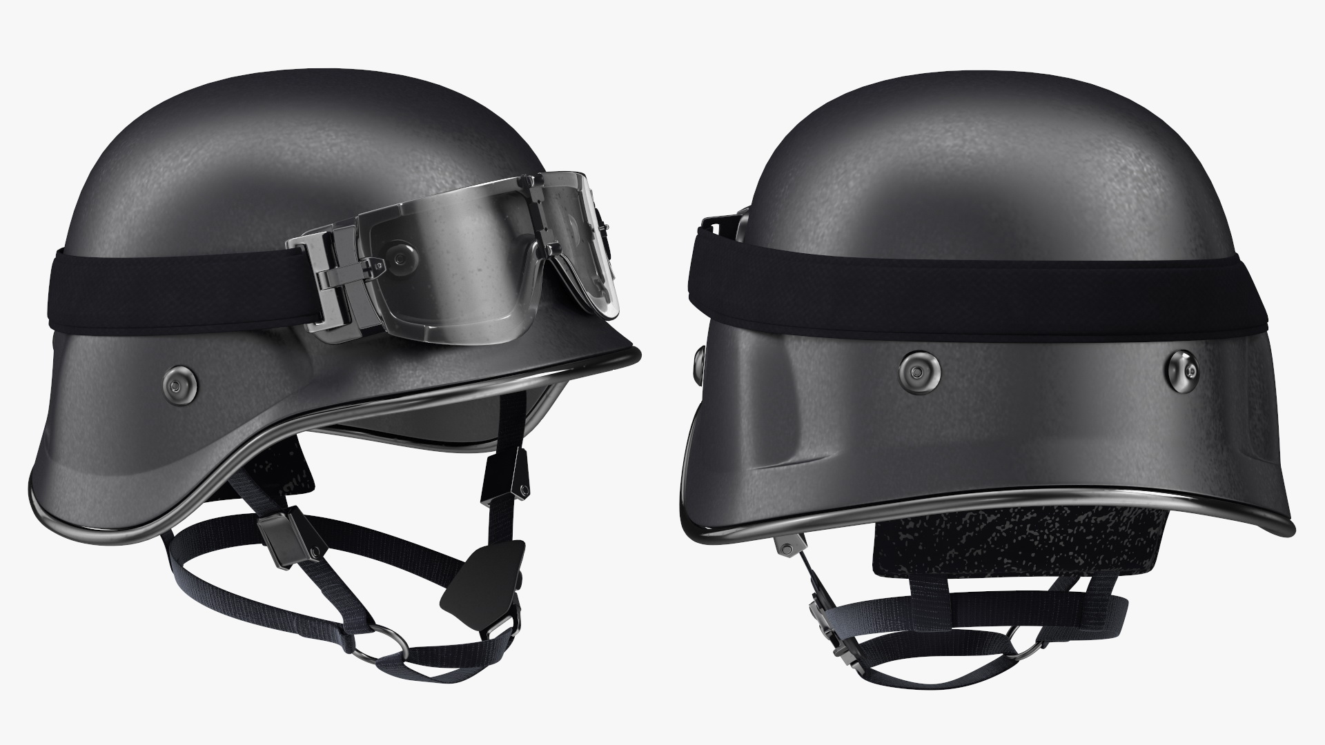 Tactical Helmet with Visor Glasses 3D model