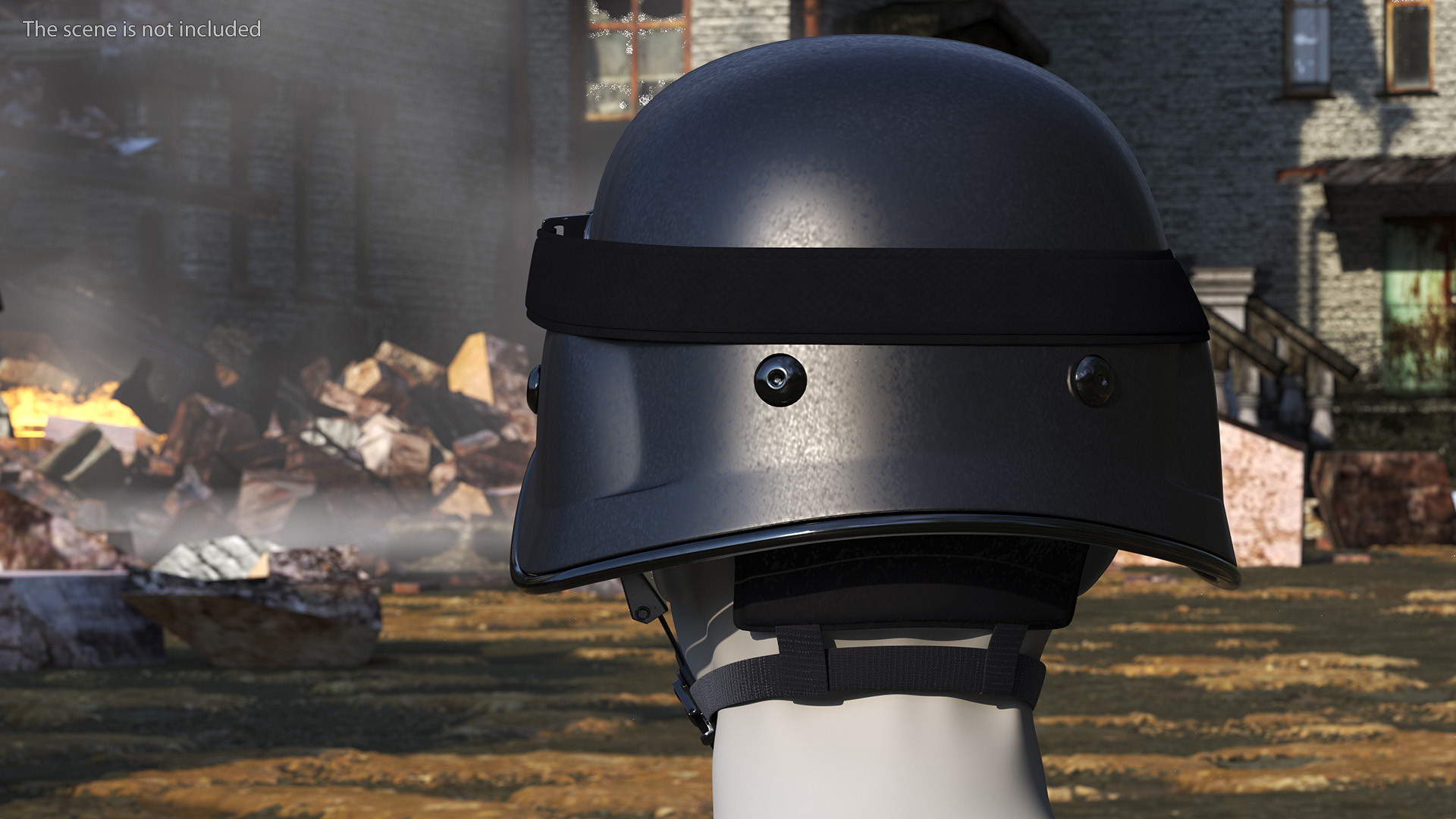 Tactical Helmet with Visor Glasses 3D model