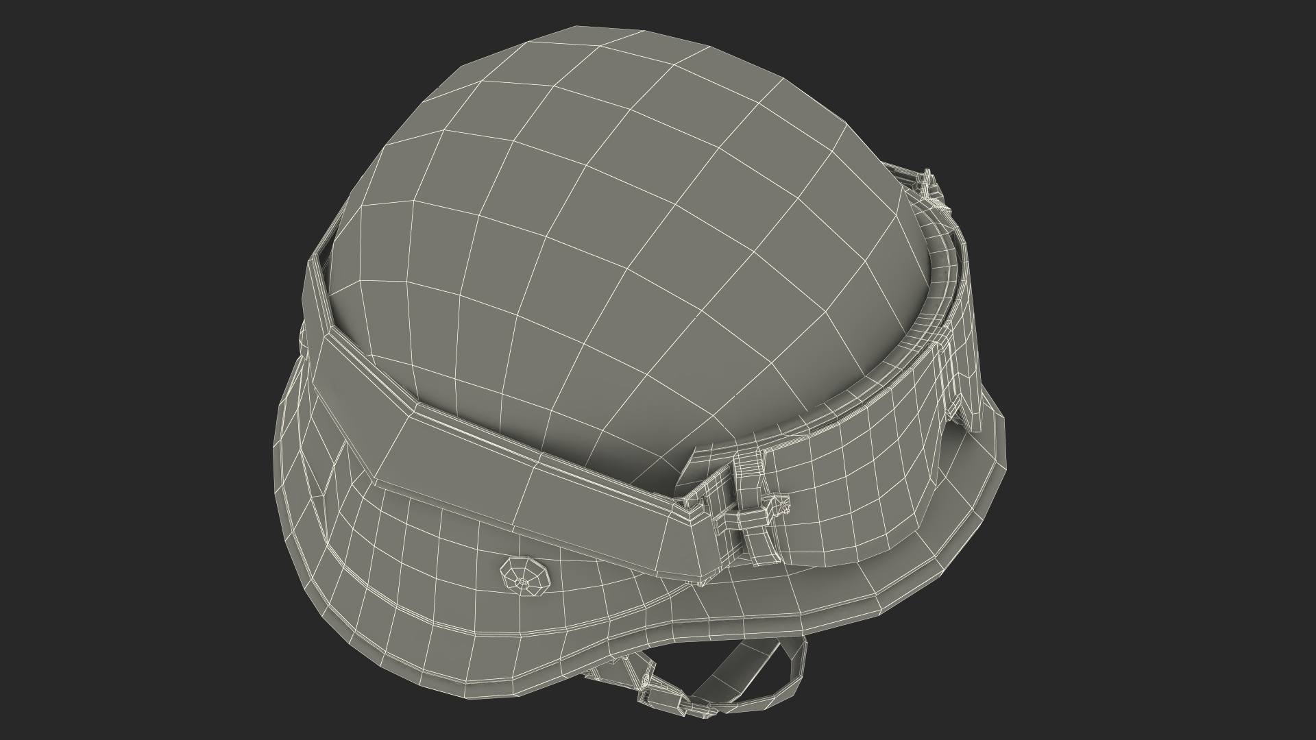 Tactical Helmet with Visor Glasses 3D model