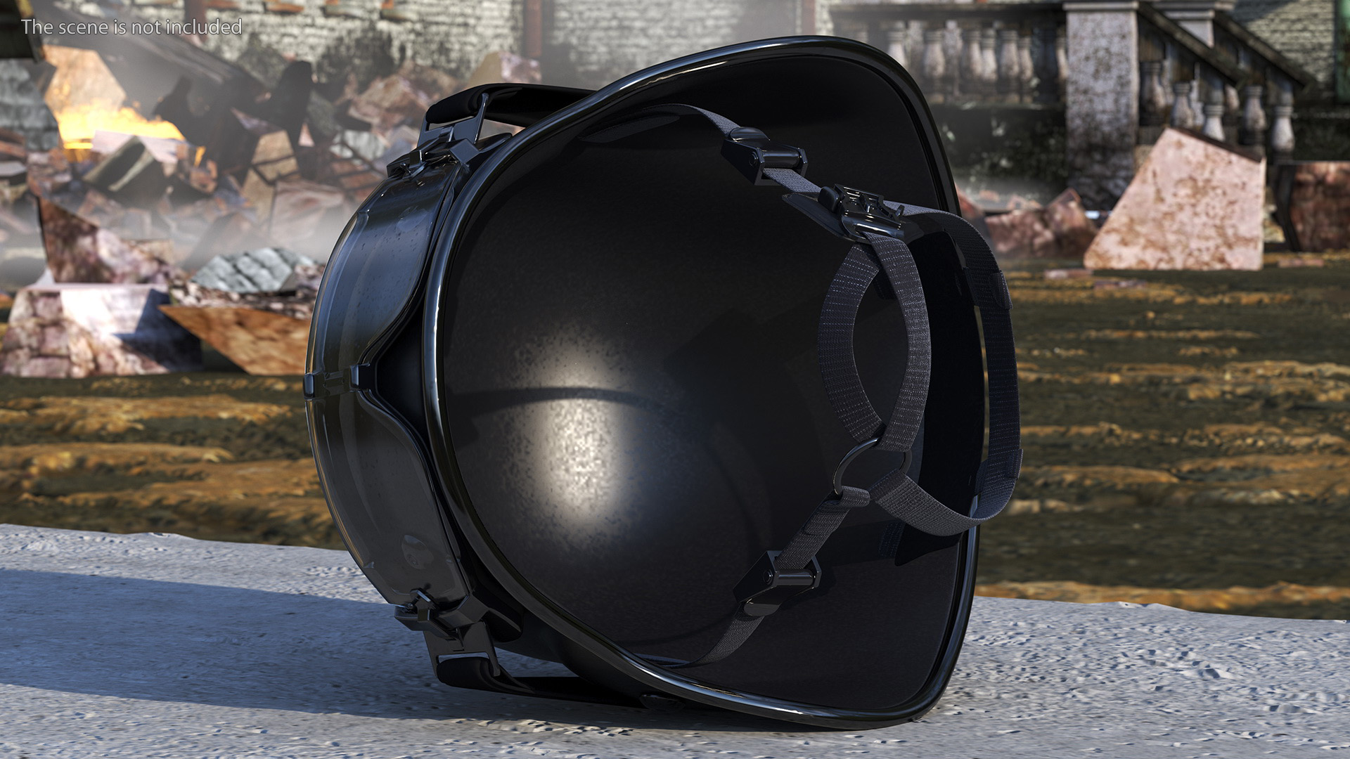 Tactical Helmet with Visor Glasses 3D model