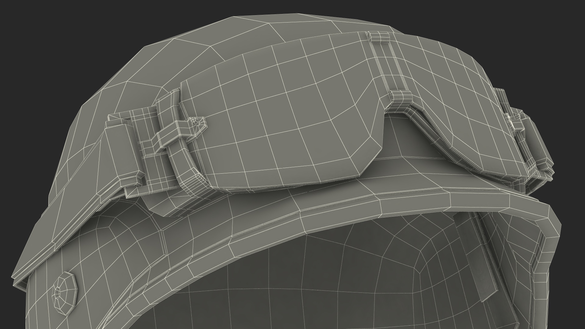 Tactical Helmet with Visor Glasses 3D model