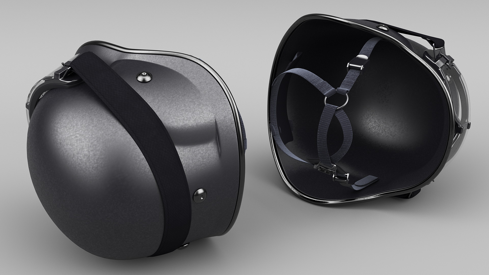 Tactical Helmet with Visor Glasses 3D model