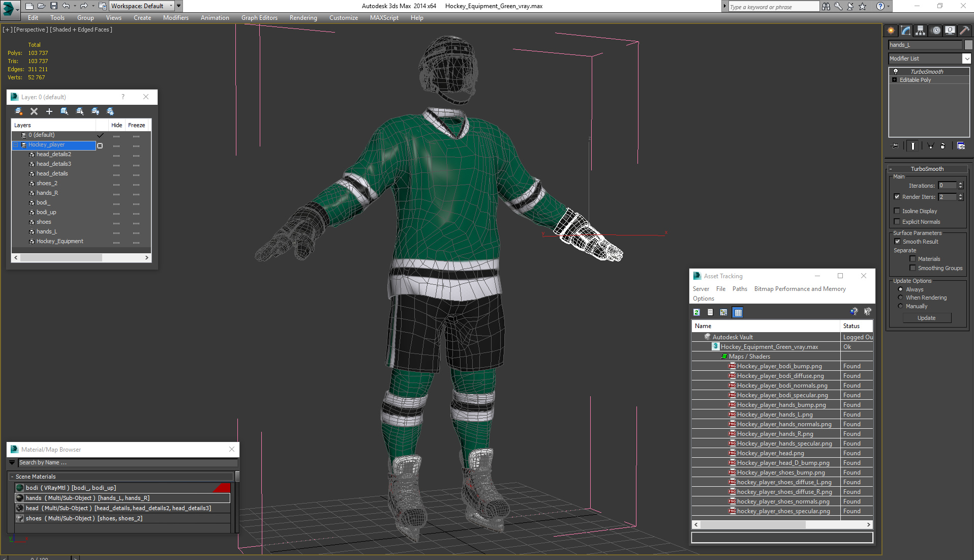 Hockey Equipment Green 3D
