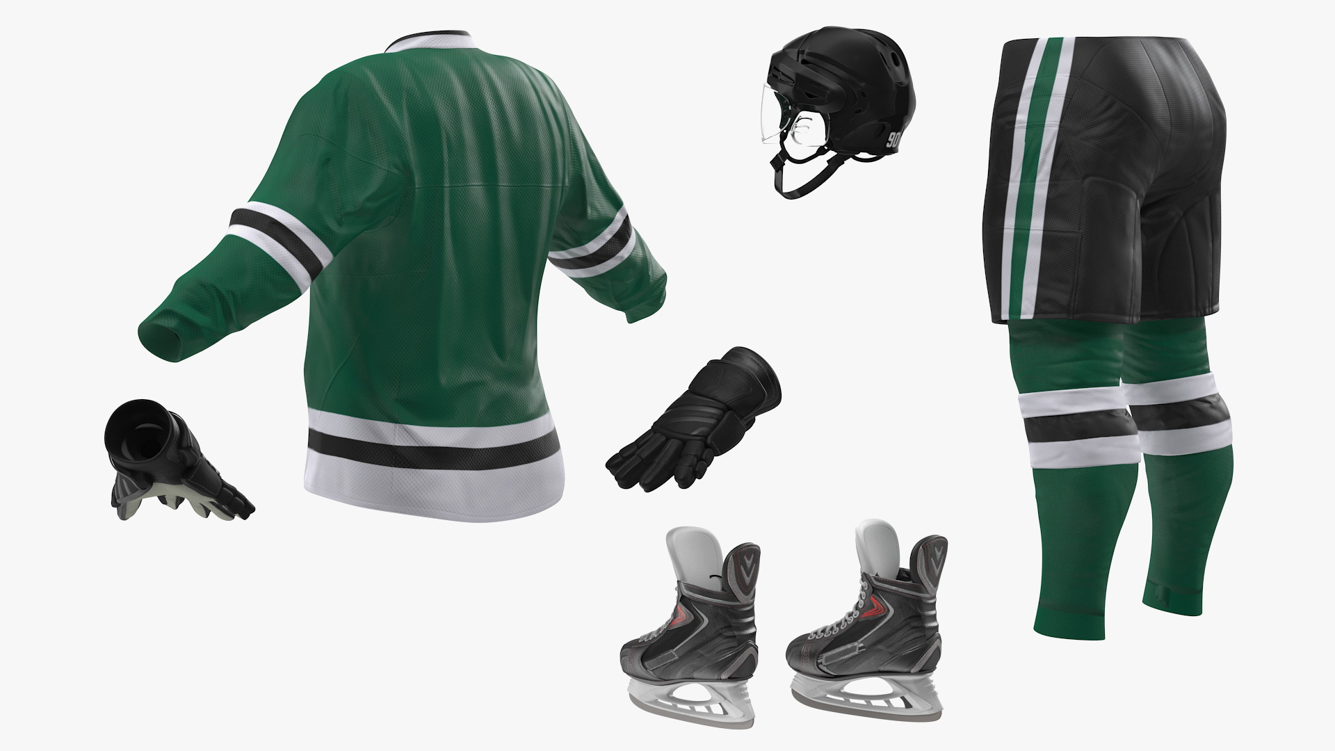 Hockey Equipment Green 3D
