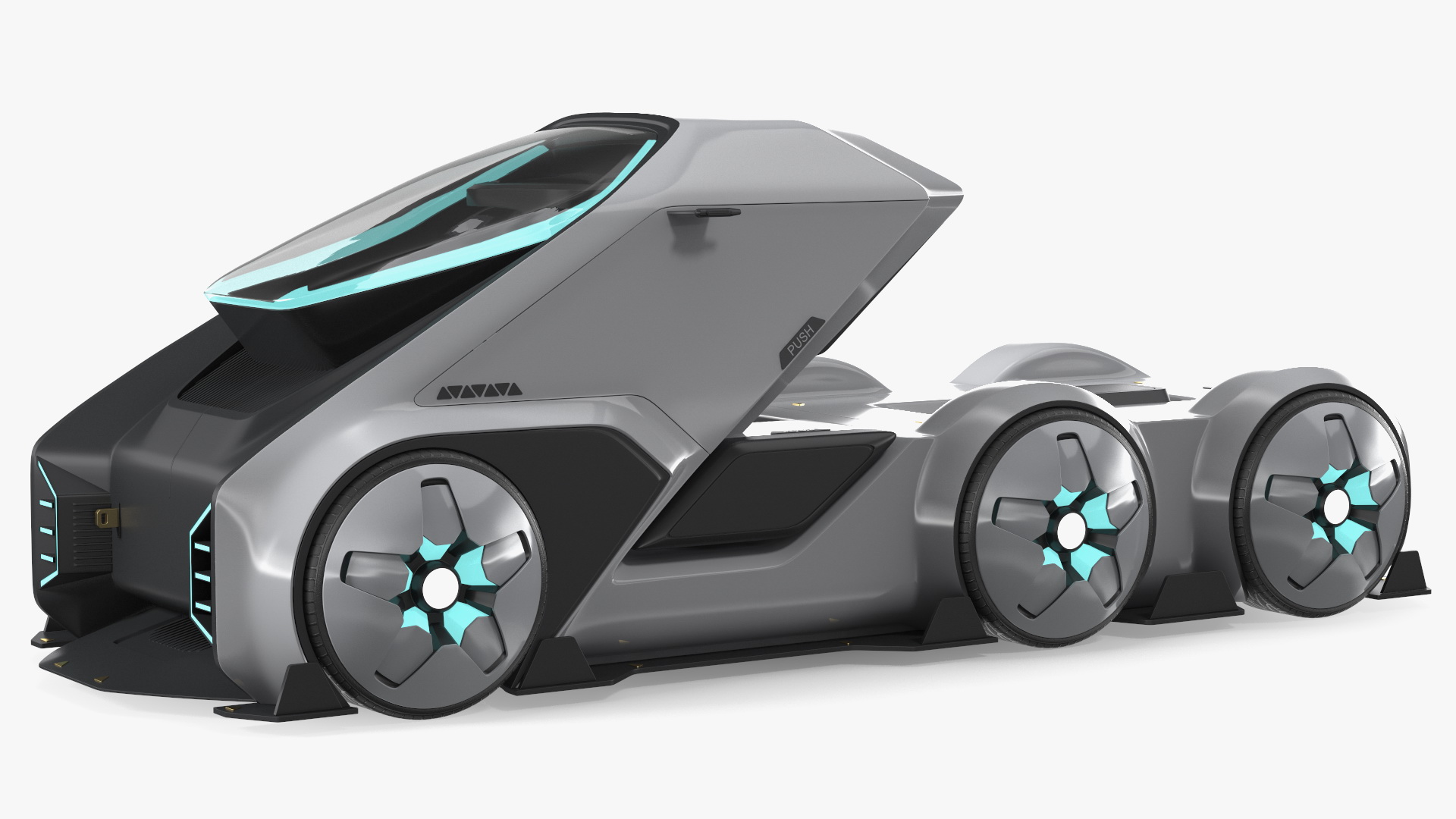 3D Sci-fi Truck White model