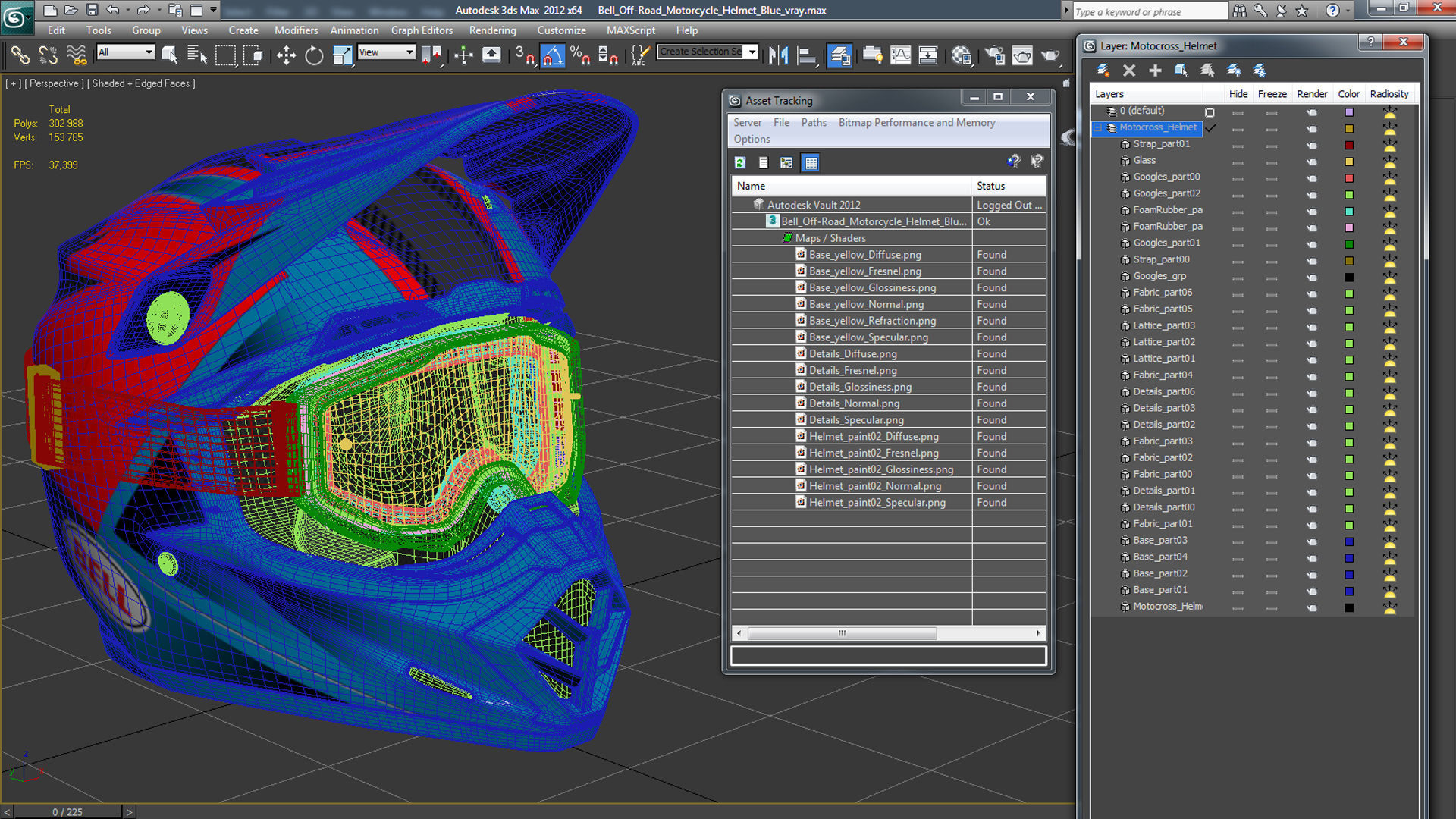 3D Bell Off-Road Motorcycle Helmet Blue