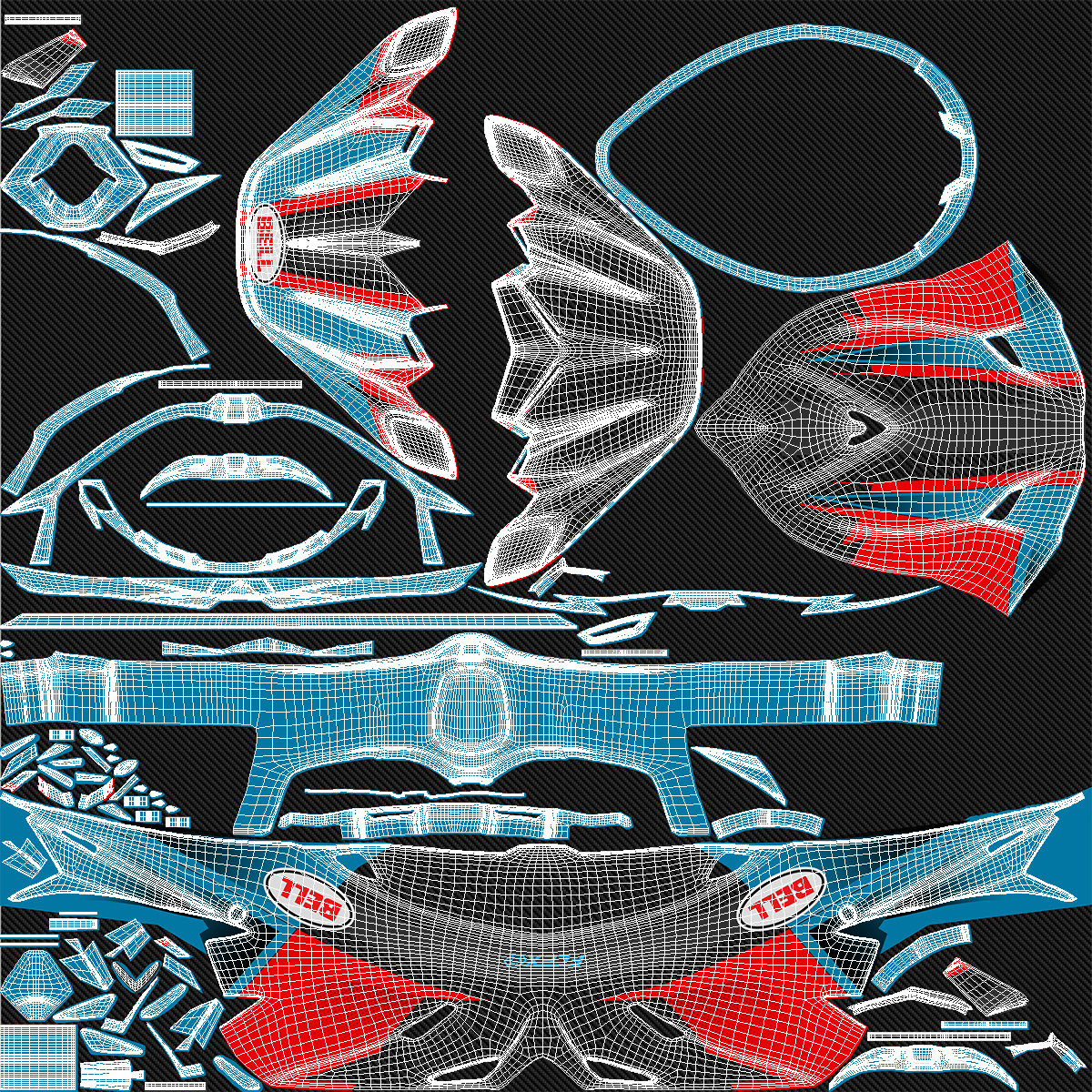 3D Bell Off-Road Motorcycle Helmet Blue