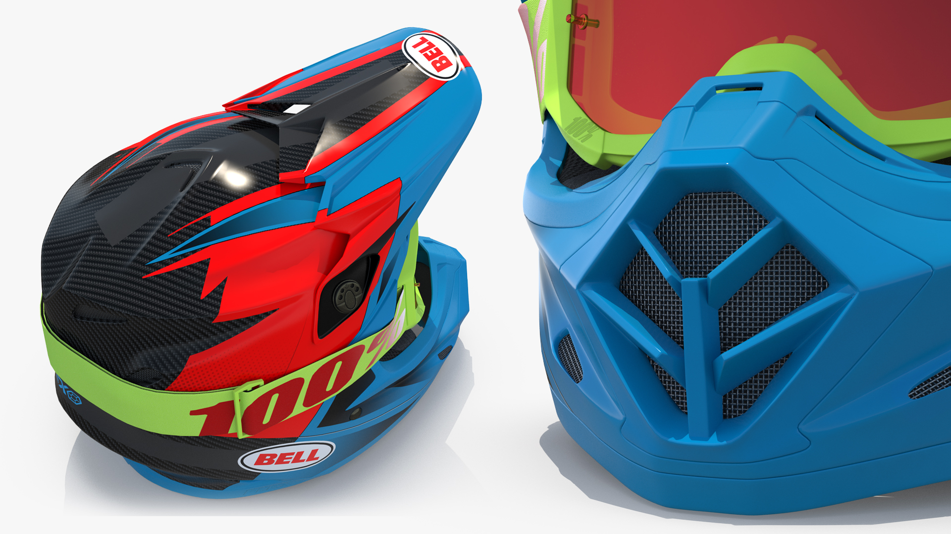 3D Bell Off-Road Motorcycle Helmet Blue