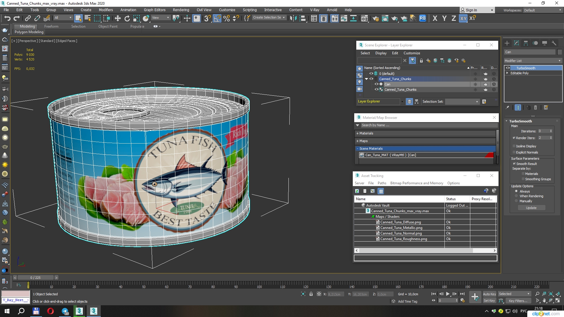 3D Canned Tuna Chunks model