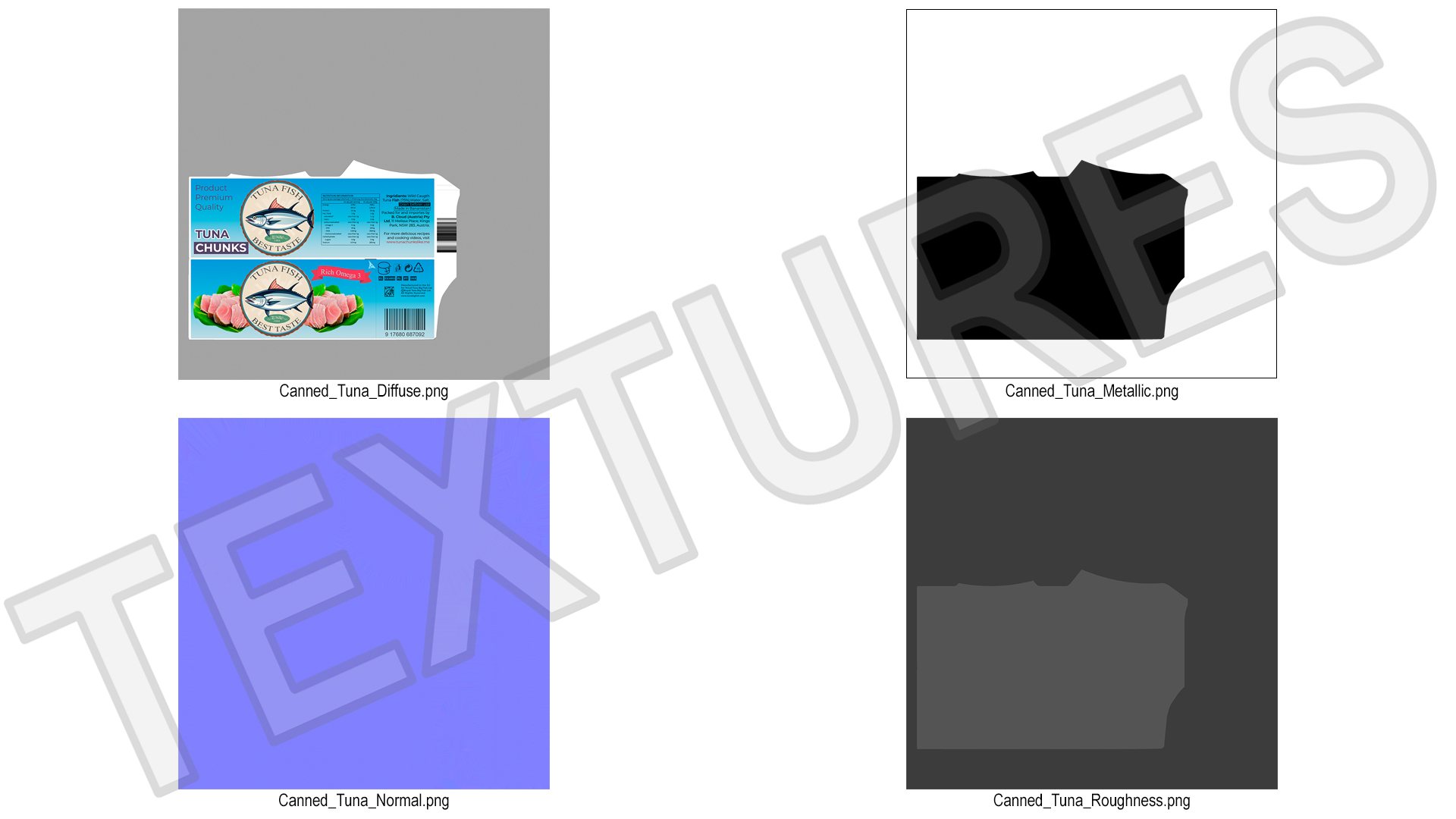 3D Canned Tuna Chunks model