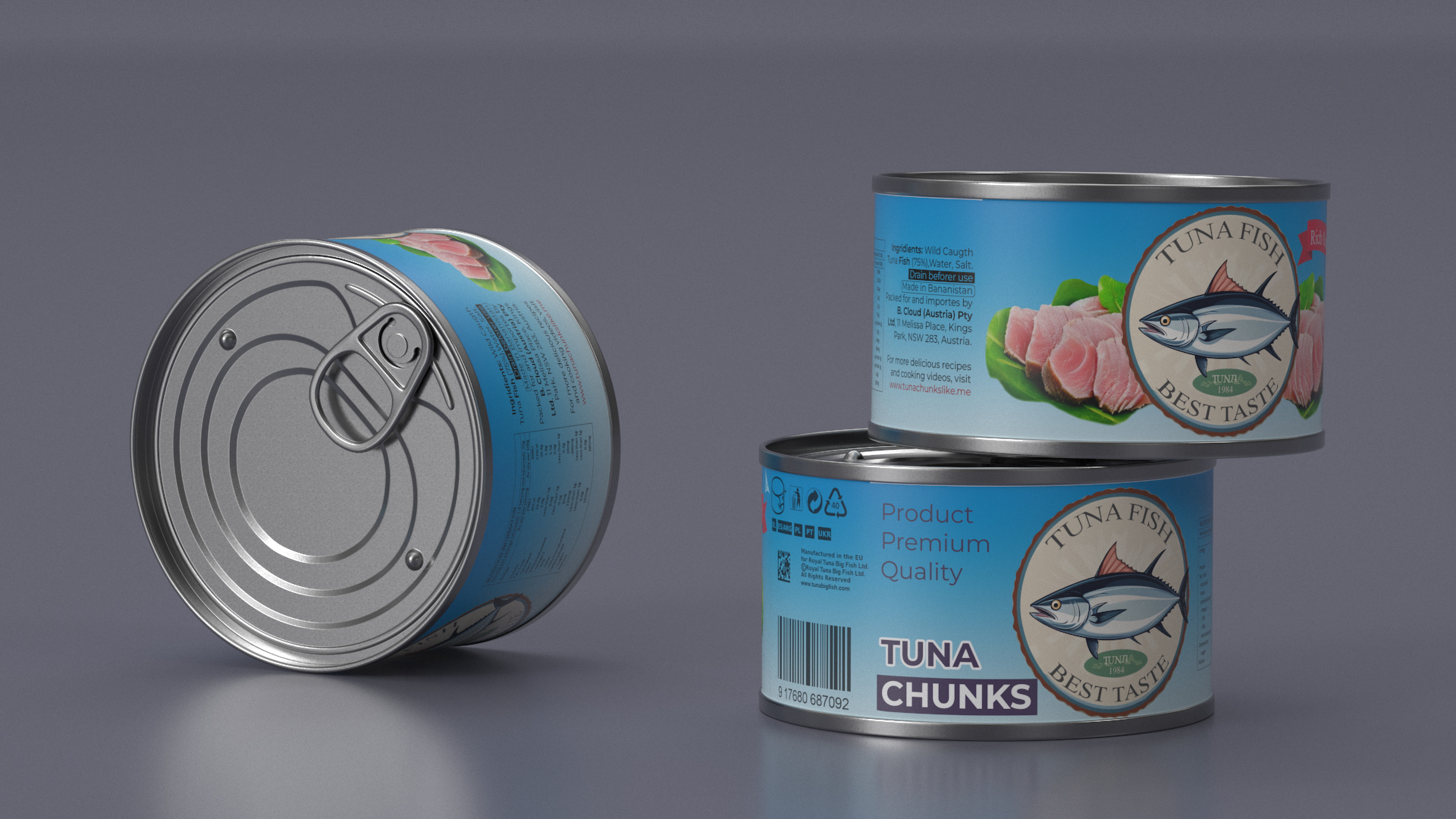 3D Canned Tuna Chunks model