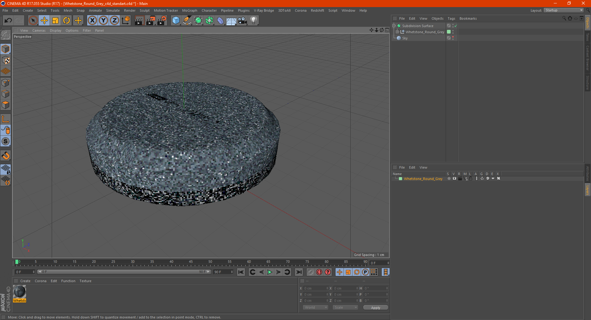 3D model Whetstone Round Grey