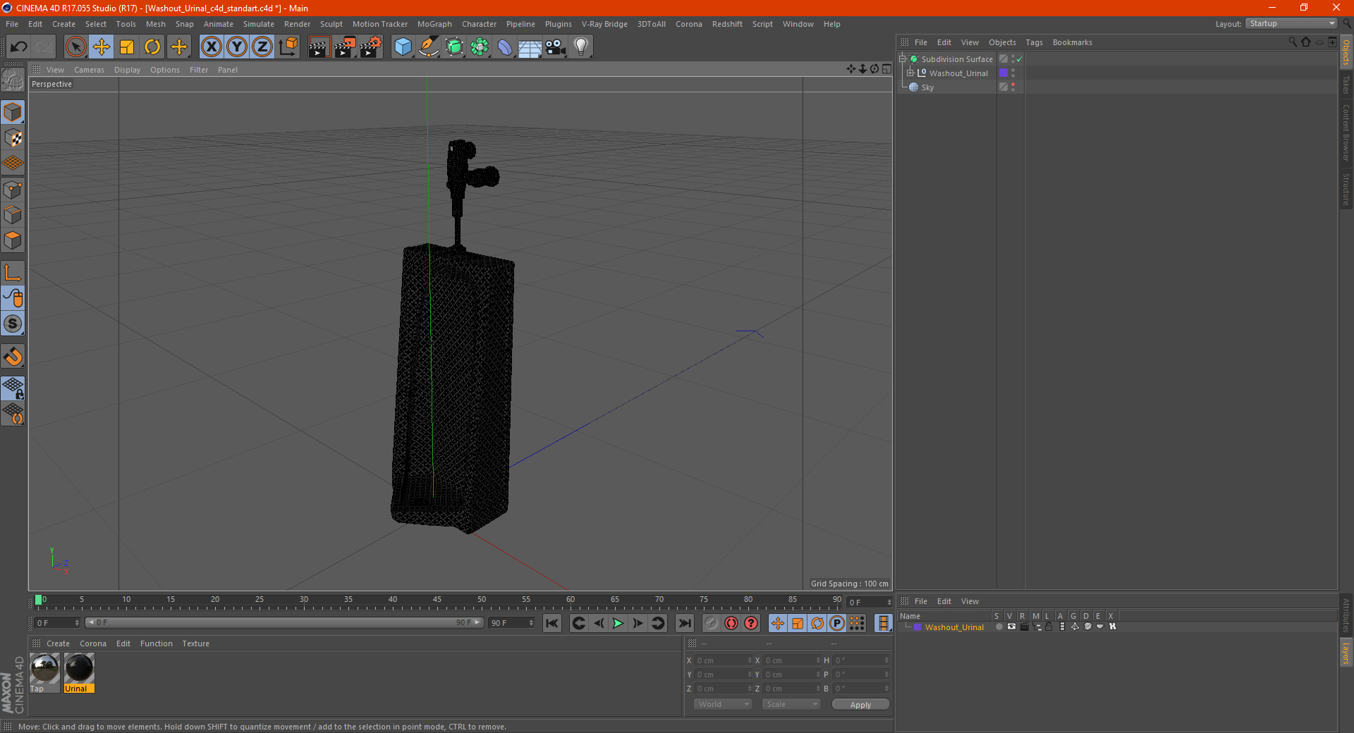 Washout Urinal 3D model