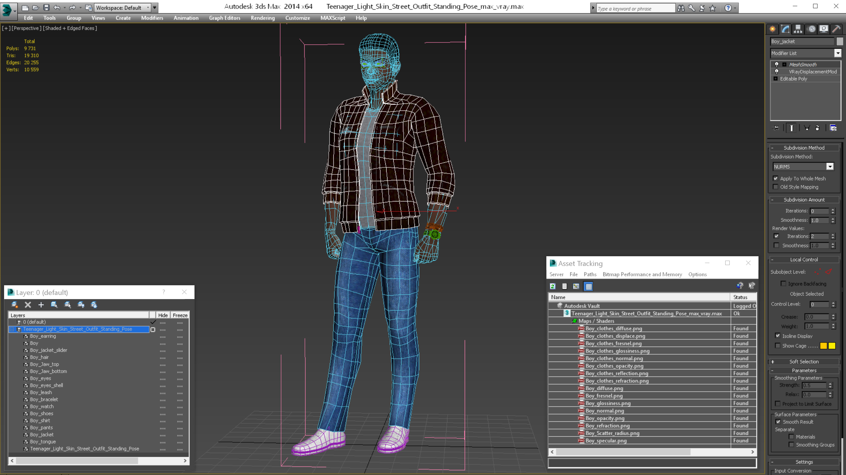 Teenager Light Skin Street Outfit Standing Pose 3D
