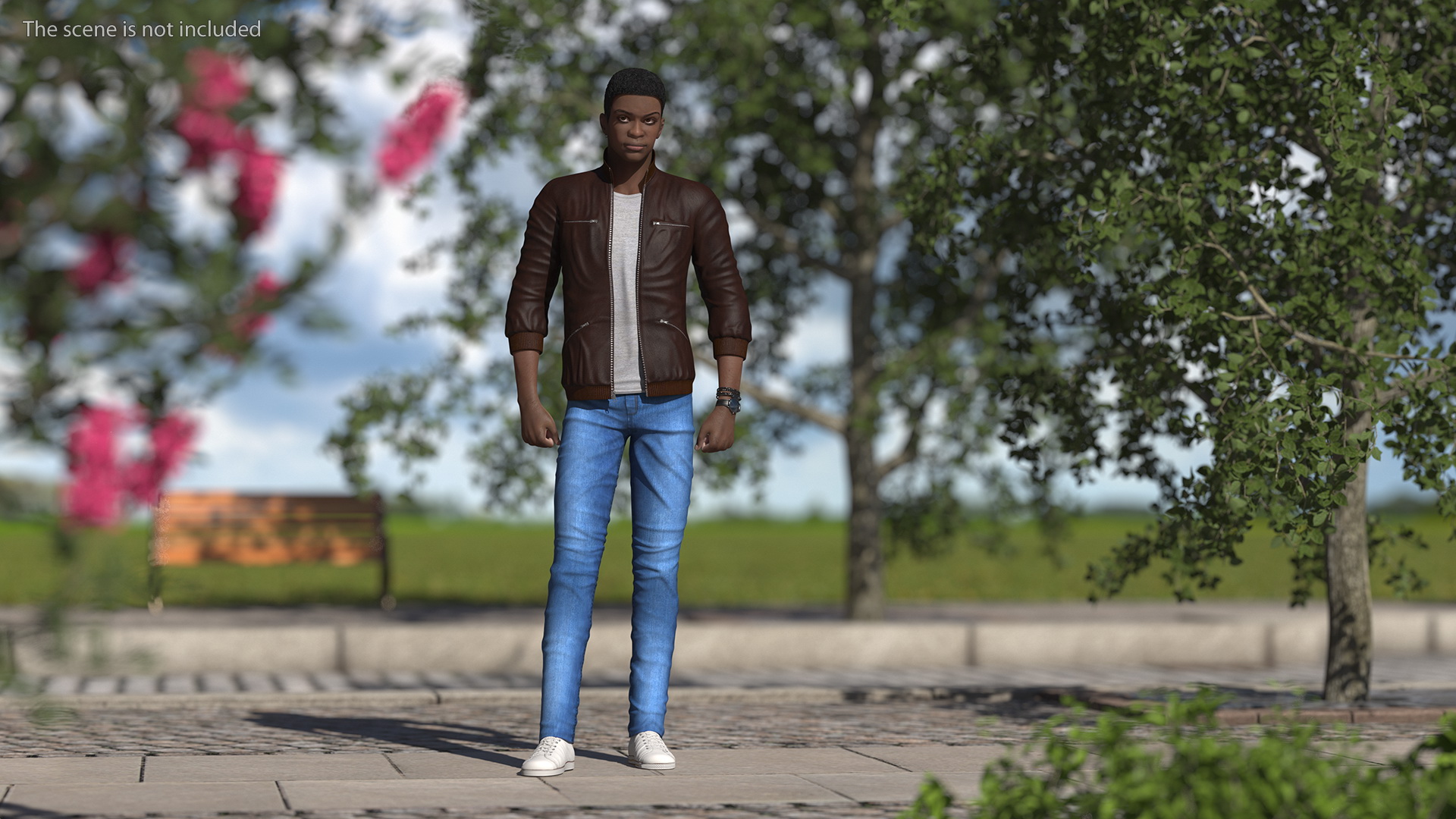 Teenager Light Skin Street Outfit Standing Pose 3D