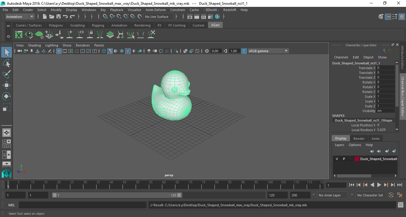 3D model Duck Shaped Snowball