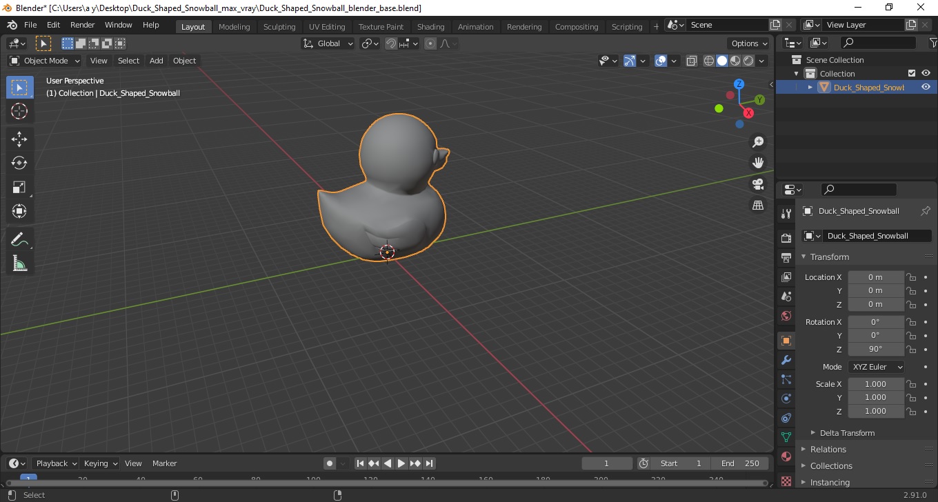 3D model Duck Shaped Snowball